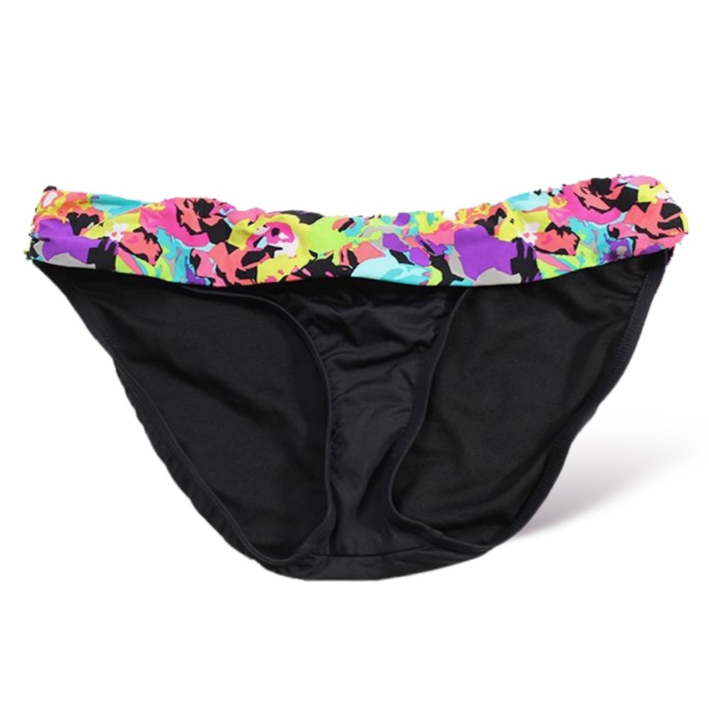 Kenneth Cole Reaction “In Full Bloom” Side Shirred Fold-Over Bikini Bottoms - Picture 6 of 11